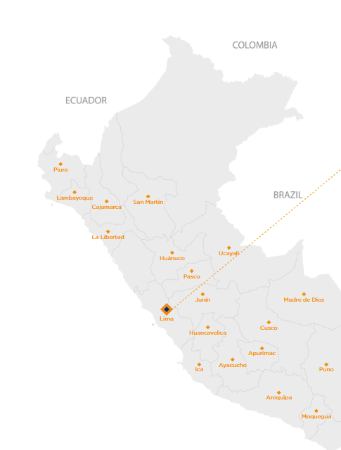 Mapa referencial de presencia en el Perú